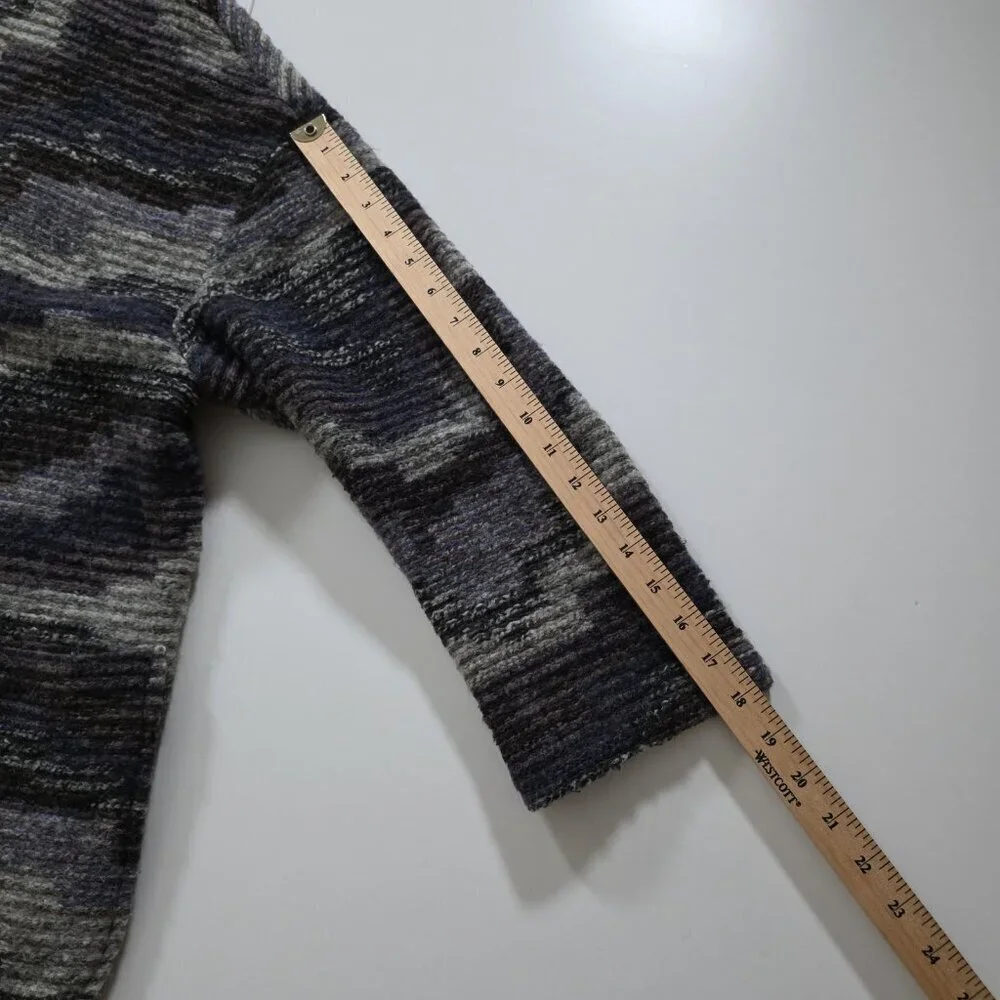 Luna Allegra Cardigan Womens M Multi LS Open Front Wool Blend Cottage Slouchy